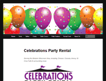 Tablet Screenshot of celebrations-partyrental.com